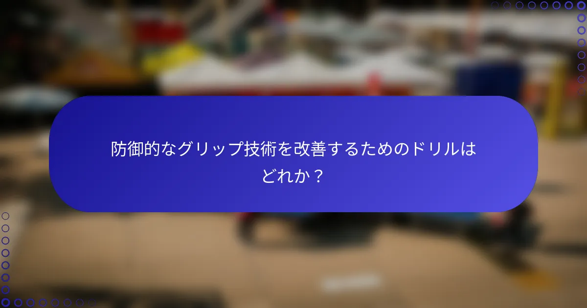 防御的なグリップ技術を改善するためのドリルはどれか？