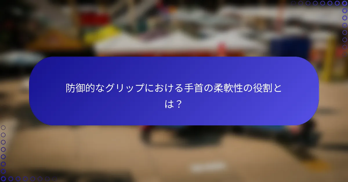防御的なグリップにおける手首の柔軟性の役割とは？