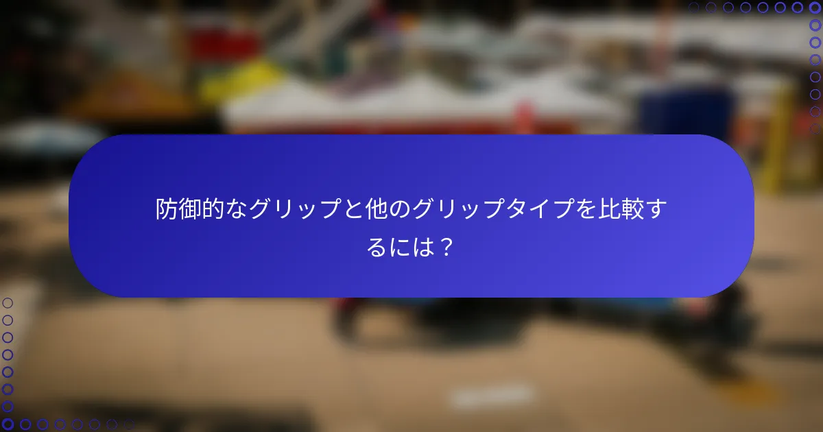 防御的なグリップと他のグリップタイプを比較するには？