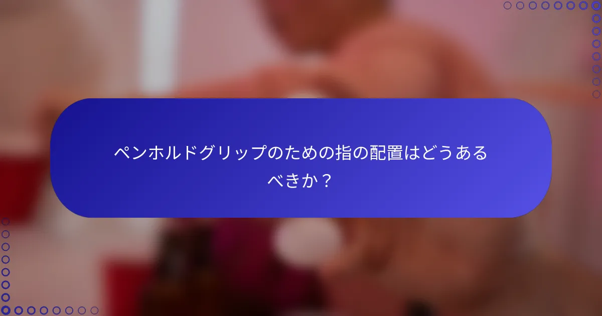 ペンホルドグリップのための指の配置はどうあるべきか？